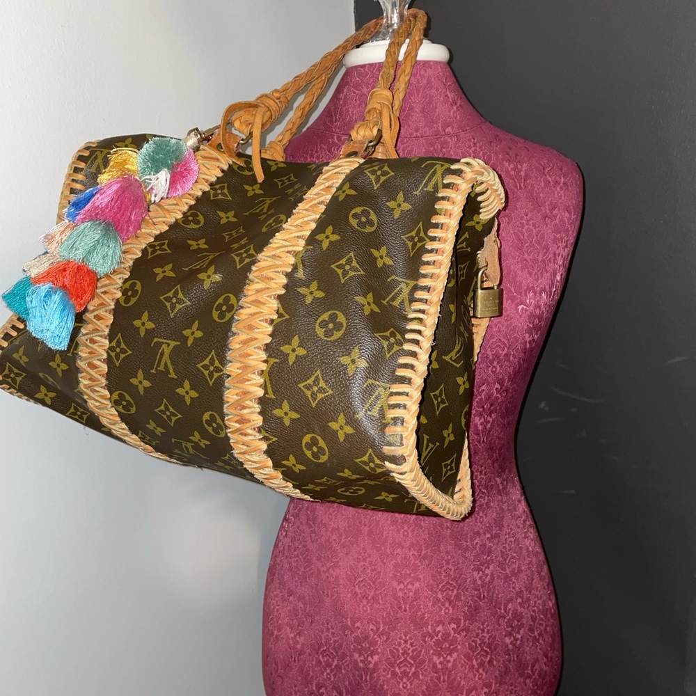 Louis Vuitton Brown Tote with Multicolor Tassels